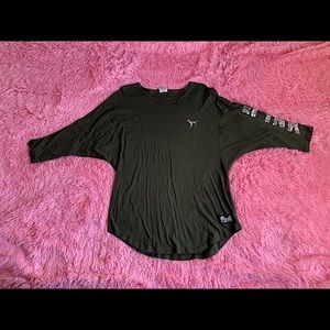 Pink sequin logo shirt